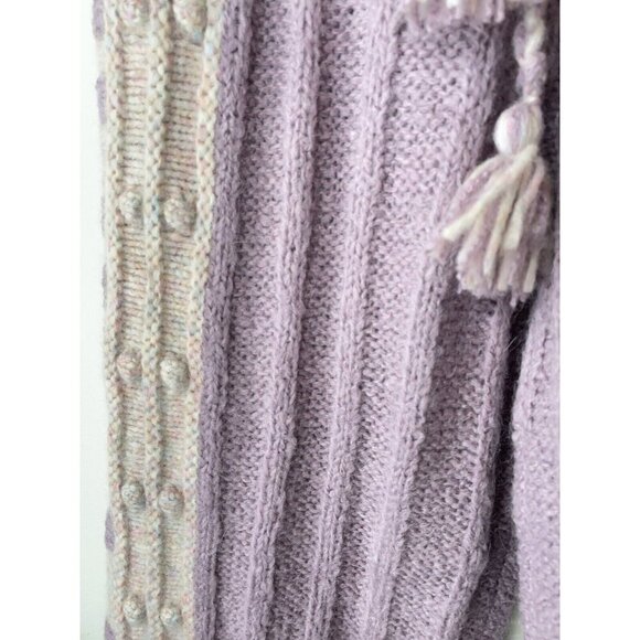 LOVESHACKFANCY Landana Wool Knit Bauble Jogger Pants Lavender Size L NWT $395 - Picture 9 of 12